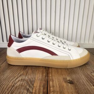 Nothing New Saga One Womens Sz 10 White Red Low Gum Sole Designer Sneakers Shoes